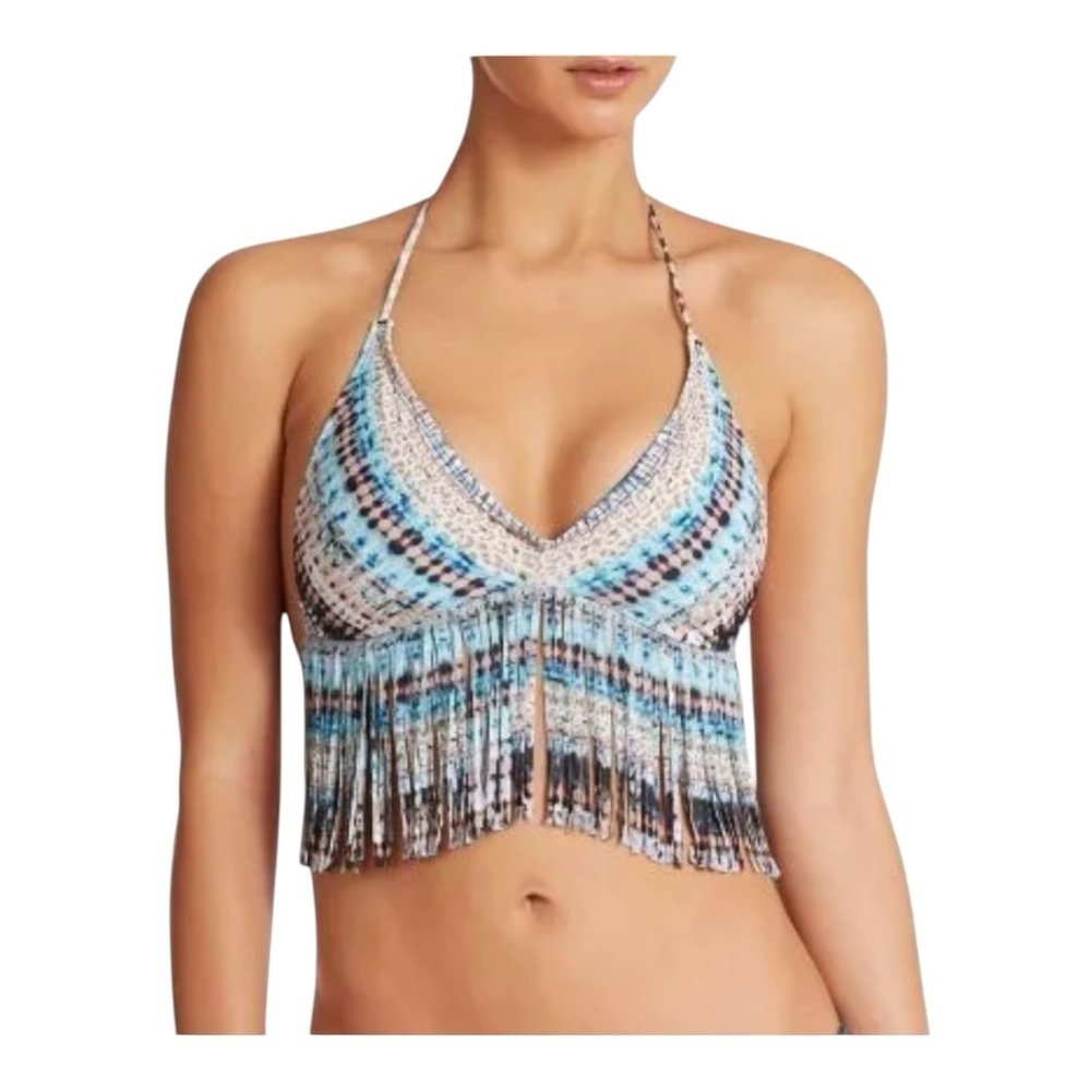 L*Space Hanging Fringe Bikini Top NWOT